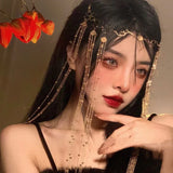 Rhinestone Tassel Hair Ornament Crystal Hairpin Bridal Head Chain