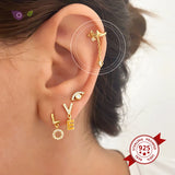 Colorful Crystal Ear Cuff Clip Earrings Leaves U-shaped Ear Clips