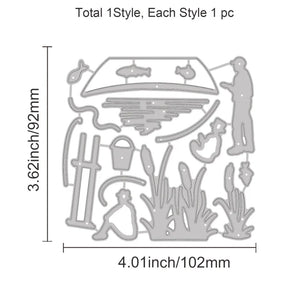 1PC Fishing Metal Cutting Dies DIY Scrapbooking Cards Making Album Decoration