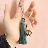 Four Leaf Locket Pendant Tassel Memorial Keychain Bag Pendant Decor