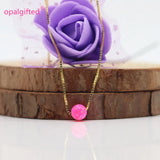 5mm Hot Pink Opal Beads Necklace with S925 Silver Chain
