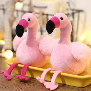 Fluffy Flamingo Keychain Charms Pom Car Pendant Key Ring Holder