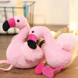 Fluffy Flamingo Keychain Charms Pom Car Pendant Key Ring Holder
