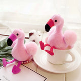 Fluffy Flamingo Keychain Charms Pom Car Pendant Key Ring Holder