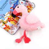 Fluffy Flamingo Keychain Charms Pom Car Pendant Key Ring Holder