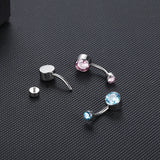 G23 Titanium Opal Crystal Belly Ring 14G