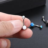 G23 Titanium Opal Crystal Belly Ring 14G