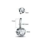 G23 Titanium Opal Crystal Belly Ring 14G