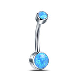 G23 Titanium Opal Crystal Belly Ring 14G