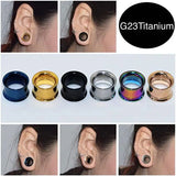 1PC G23 Titanium Ear Tunnels Plugs Flesh Cylindrical Ear Stretcher