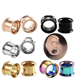 1PC G23 Titanium Ear Tunnels Plugs Flesh Cylindrical Ear Stretcher