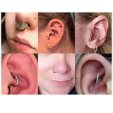 1PC G23 Titanium Opal Hinged Clicker Septum Nose Rings Hoop 16G