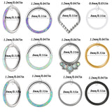 1PC G23 Titanium Opal Hinged Clicker Septum Nose Rings Hoop 16G