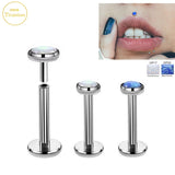 16G Titanium Opal Lip Nail Cartilage Nose Stud