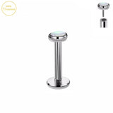 16G Titanium Opal Lip Nail Cartilage Nose Stud