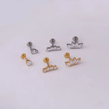 Titanium CZ Cartilage Earrings Water Drop Labret Piercing Lip Stud