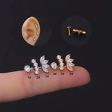 Titanium CZ Cartilage Earrings Water Drop Labret Piercing Lip Stud