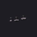 Titanium CZ Cartilage Earrings Water Drop Labret Piercing Lip Stud