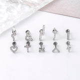 G23 Titanium Snake Cross Flat Back Cartilage Earrings Lip Ring