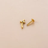 G23 Titanium Snake Cross Flat Back Cartilage Earrings Lip Ring