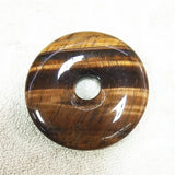 Yellow Tiger Eye Gemstone Pendants Donuts Shape DIY Jewelry 25MM 30MM 40MM 50MM