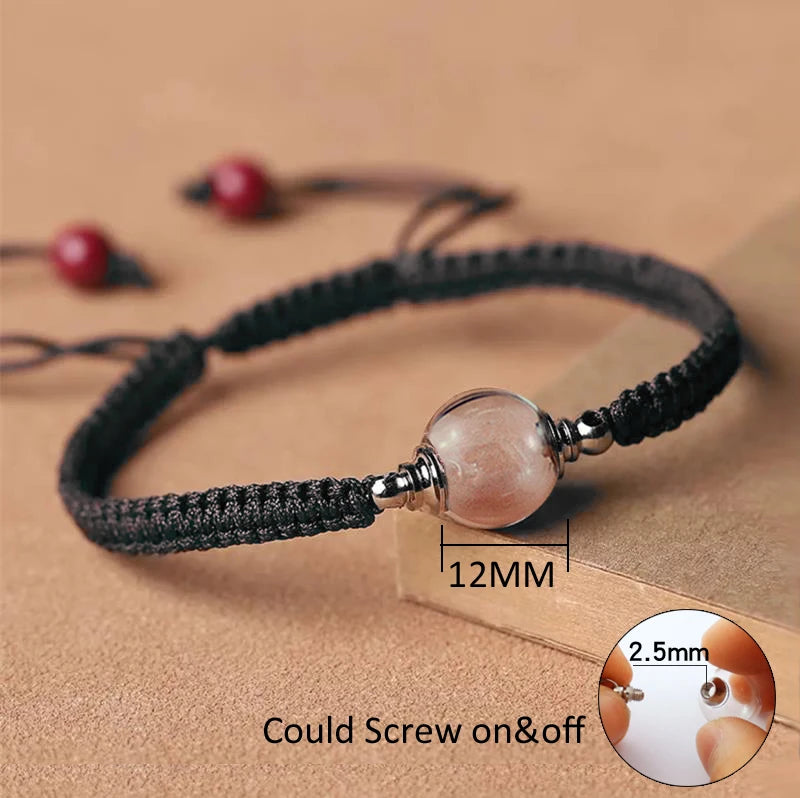 Glass Ball Wishing Bracelet Name Ash Hair Locket Bracelet