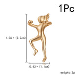 Silver Figure Shaped Ear Clip Climber Cuff Earrings