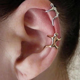 Silver Figure Shaped Ear Clip Climber Cuff Earrings