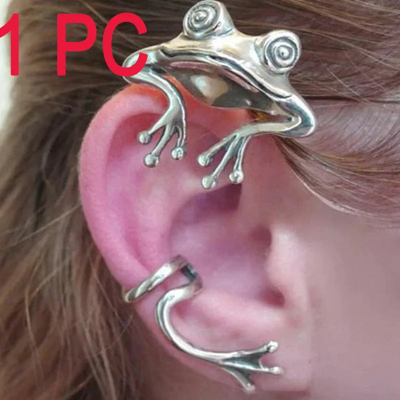 Gothic Punk Frog Animal Earring Hip-hop Ear Cuff Bone Clip No Piercing