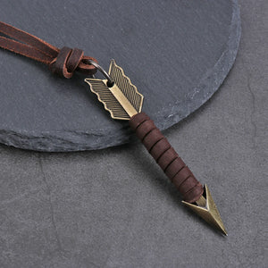 Vintage Leather Arrow Pendant Necklace Body Choker Chain Necklaces