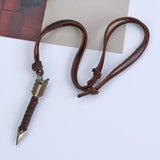 Vintage Leather Arrow Pendant Necklace Body Choker Chain Necklaces