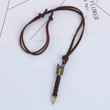 Vintage Leather Arrow Pendant Necklace Body Choker Chain Necklaces