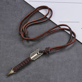 Vintage Leather Arrow Pendant Necklace Body Choker Chain Necklaces