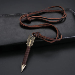 Vintage Leather Arrow Pendant Necklace Body Choker Chain Necklaces