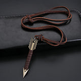 Vintage Leather Arrow Pendant Necklace Body Choker Chain Necklaces