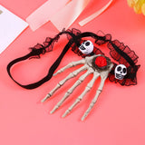 Head and Hand Bone Pendant Necklace for Halloween Costume