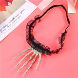 Head and Hand Bone Pendant Necklace for Halloween Costume