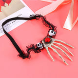 Head and Hand Bone Pendant Necklace for Cosplay Halloween Fancy Party