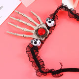 Head and Hand Bone Pendant Necklace for Halloween Costume