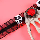 Head and Hand Bone Pendant Necklace for Halloween Costume