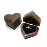 Heart Wood Ring Box Jewelry Storage Case Gift