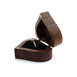 Heart Wood Ring Box Jewelry Storage Case Gift
