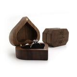 Heart Wood Ring Box Jewelry Storage Case Gift