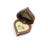 Heart Wood Ring Box Jewelry Storage Case Gift