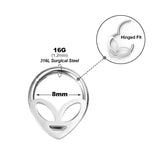 Stainless Steel Alien Hinged Nose Ring Stud