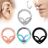 Stainless Steel Alien Hinged Nose Ring Stud