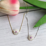 12mm Daisy Pearl Necklace Spring Fresh Chrysanthemum Mother of