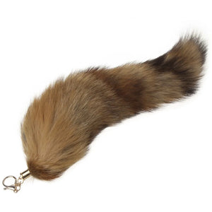 Fox Tail Fur Tassel Bag Tag Keychain Strap Chain