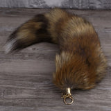 Fox Tail Fur Tassel Bag Tag Keychain Strap Chain