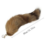 Fox Tail Fur Tassel Bag Tag Keychain Strap Chain